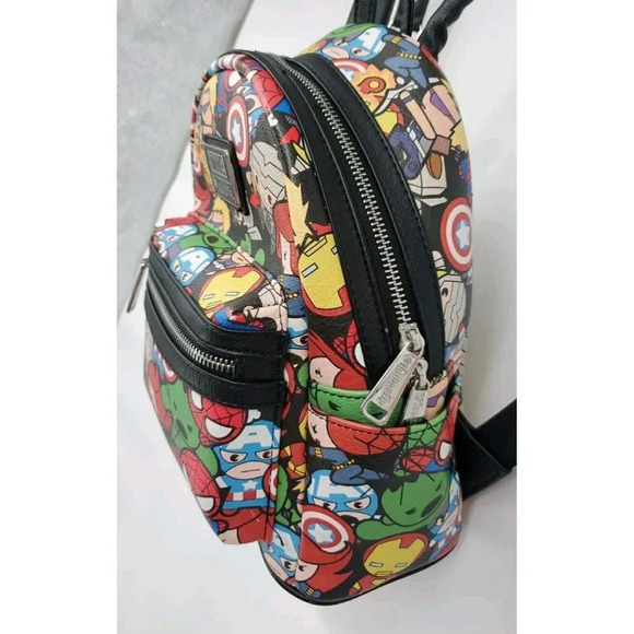 Loungefly OG Marvel Chibi Avengers Mini Backpack Black Widow Captain America EUC - Picture 7 of 16
